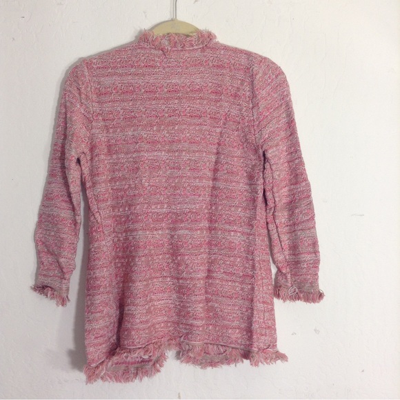 Cache pink tweed jacket women's small Fringe Day to Night Clueless Taylor Swift - Picture 2 of 10